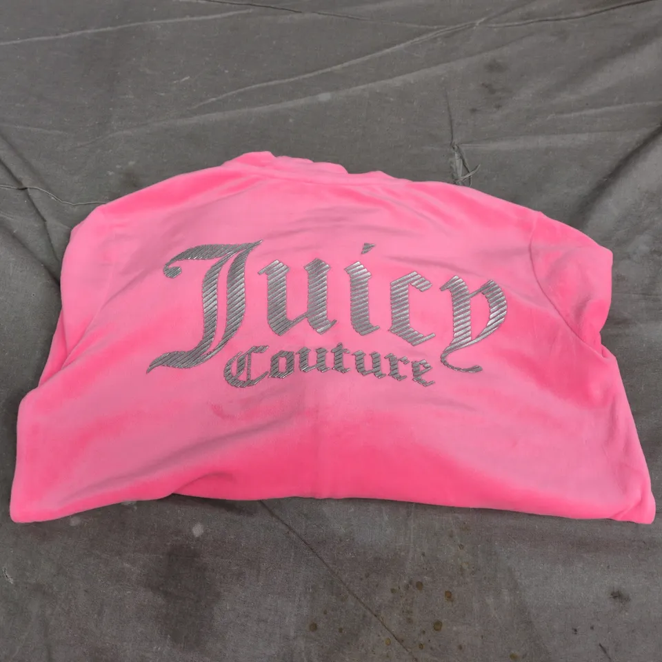 JUICY COUTURE PINK VELOUR HOODIE, ZIP FRONT – WOMEN'S CLOTHING SIZE UNSPECIFIED