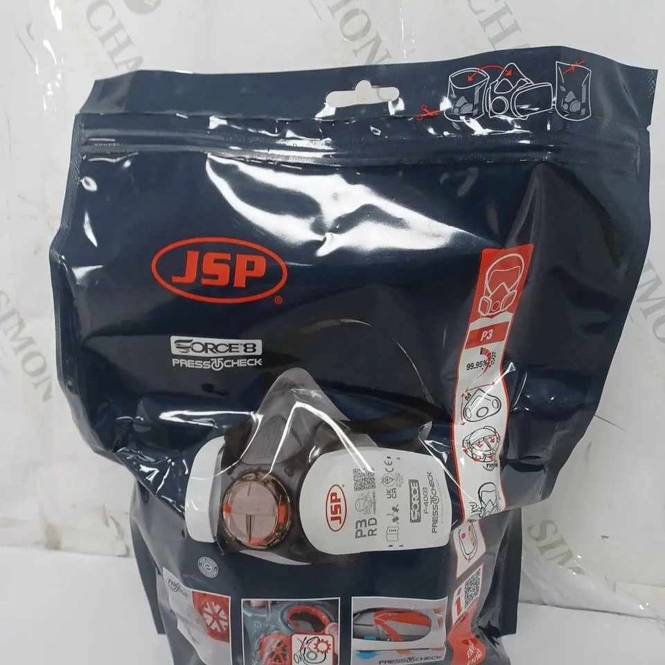 JSP FORCE 8 PRESS CHECK TWIN CARTRIDGE HALF MASK WITH TYPHOON VALVE