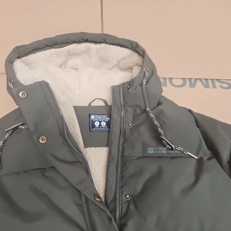 MOUNTAIN WAREHOUSE HOODED ZIP THROUGH COAT IN GREEN - UK 10