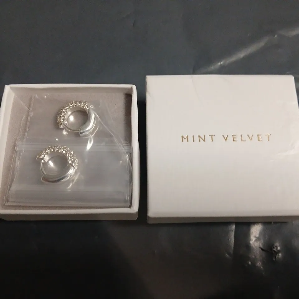 MINT VELVET SILVER PLATED PAVE EARRINGS