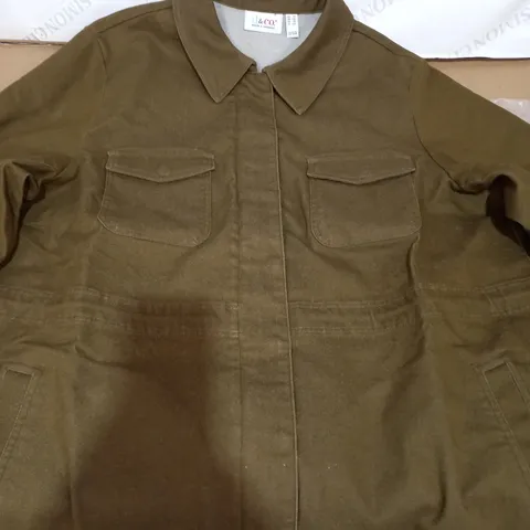 DENIM & CO. STRETCH TWILL UTILITY JACKET - OLIVE - 2XL