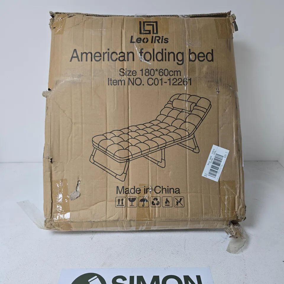 LEO IRIS AMERICAN FOLDING BED – 180X60 CM, BOXED