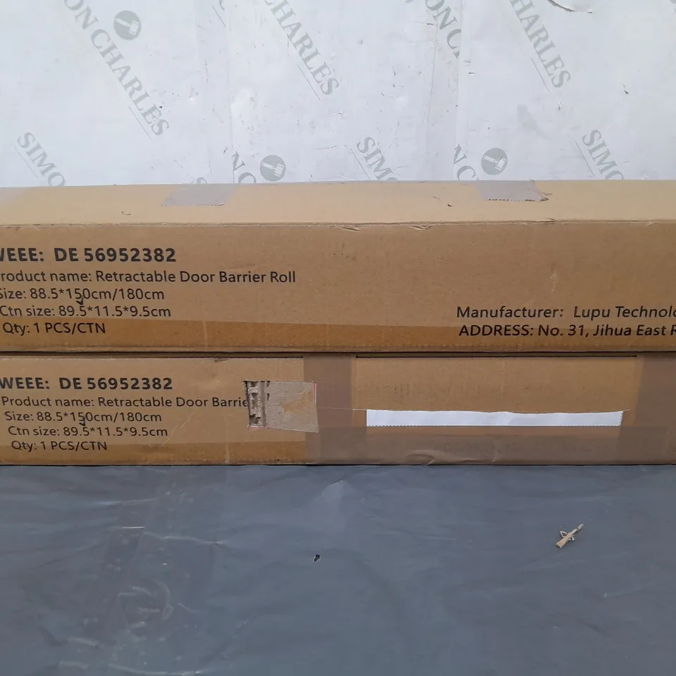 2X GREY RETRACTABLE DOOR BARRIER ROLL 