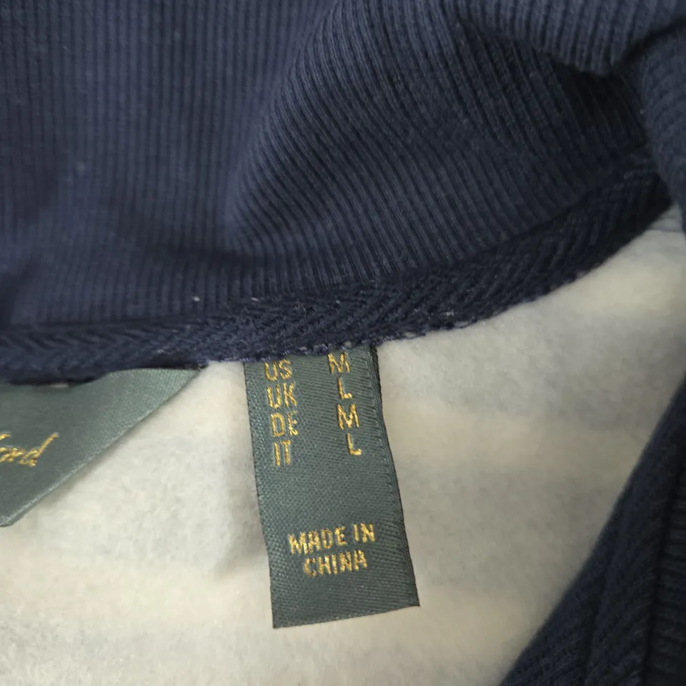 RUTH LANGFORD STRIPED ZIP-NECK TOP - NAVY & WHITE, UK SIZE L (US M)