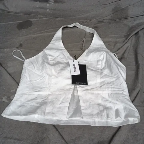4TH+ RECKLESS HALTERNECK TOP IN WHITE SIZE 10