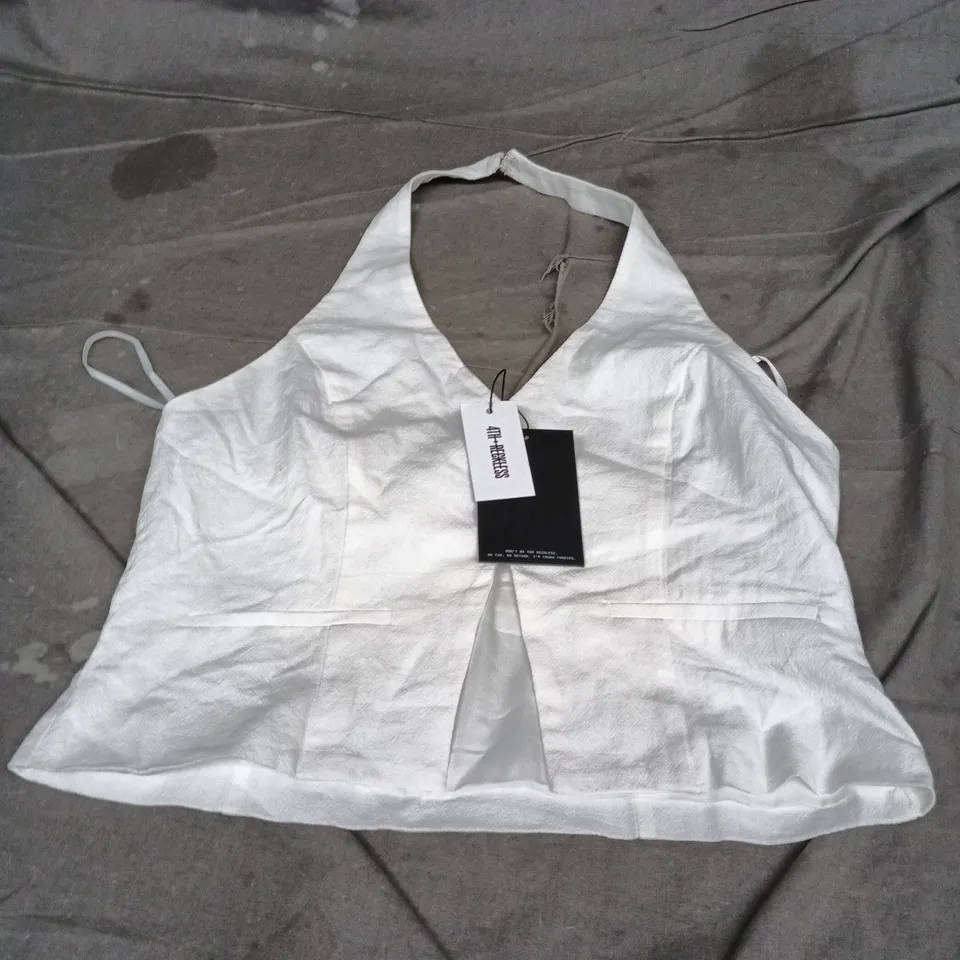 4TH+ RECKLESS HALTERNECK TOP IN WHITE SIZE 10