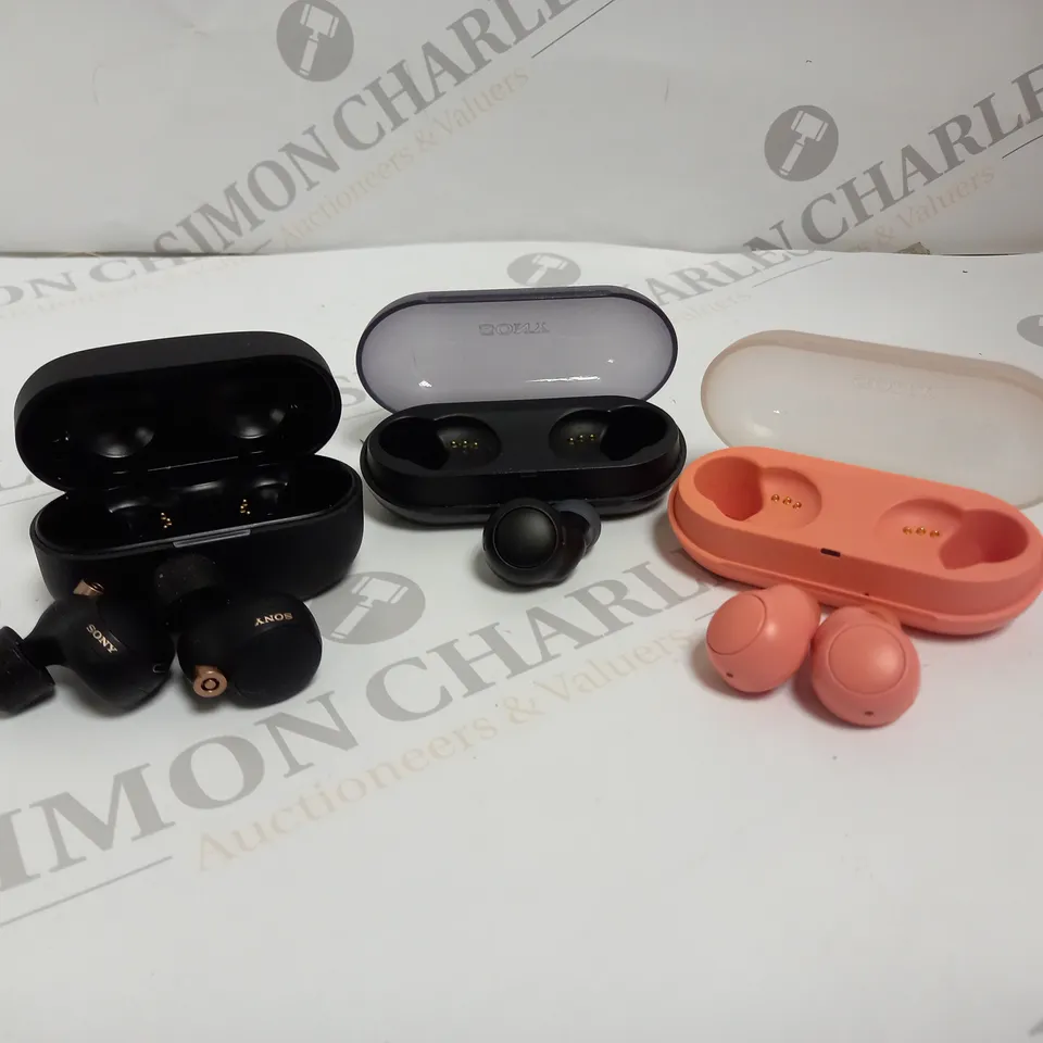 3 ASSORTED SONY WIRELESS HEADPHONES TO INCLUDE MODELS WF-1000XM4 AND WF-C500