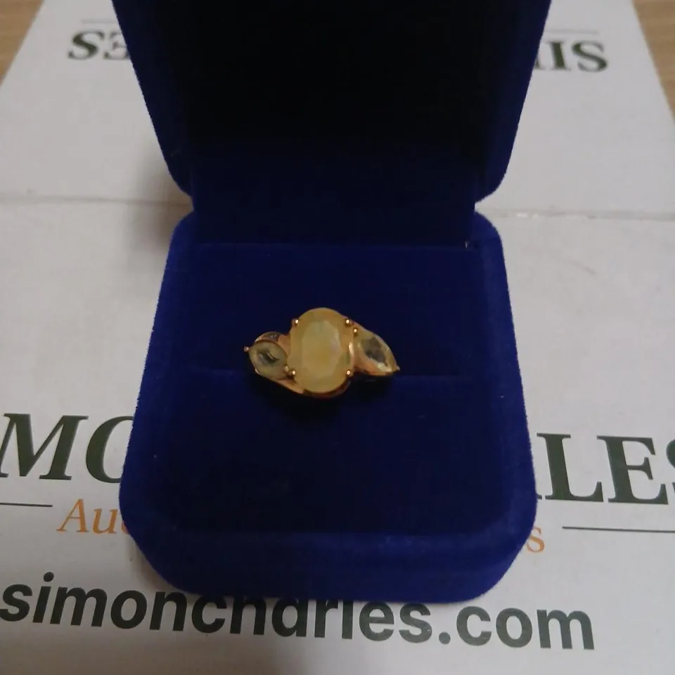 ETHIOPIAN OPAL & GREEN BE RING