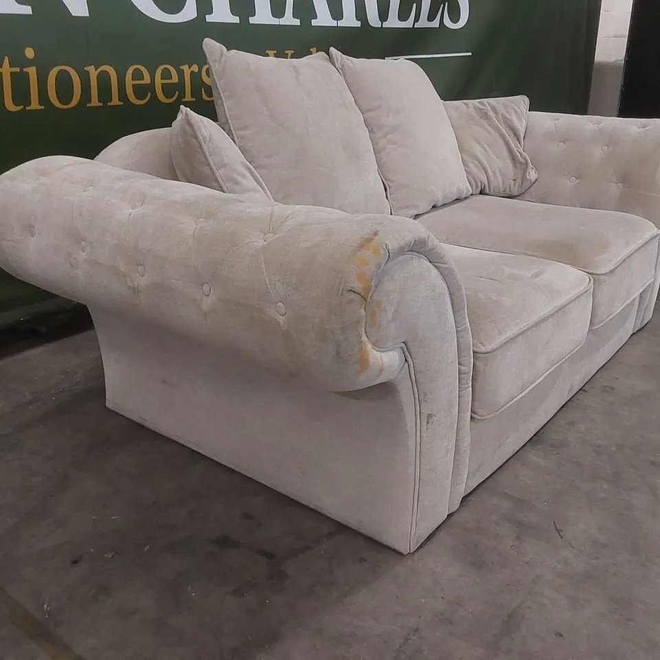 QUALITY DESIGNER WINDSOR 3 SEATER FABRIC UPHOLSTERED SCATTER BACK SOFA