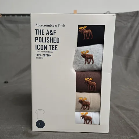 ABERCROMBIE & FITCH THE A&F POLISHED ICON TEE – BOXED, UK L