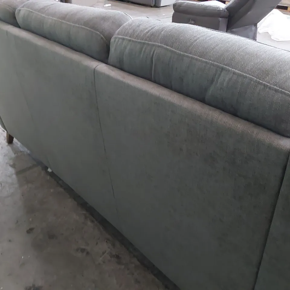 DESIGNER THREE SEATER SOFA GREY FABRIC 