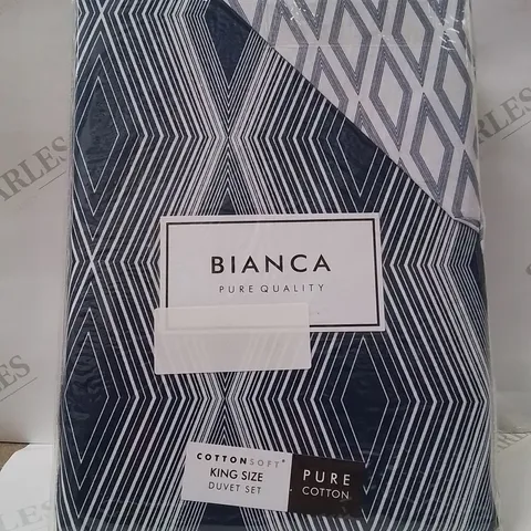 BRAND NEW BIANCA PURE QUALITY KINGSIZE DUVET COVER SET -BLUE-