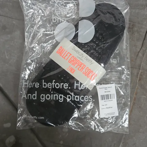 BAGGED SWEATY BETTY BALLET GRIPPER SOCKS IN BLACK - 2 PACK