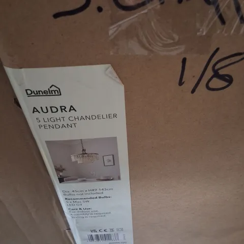 BOXED DUNELM AUDRA 5-LIGHT CHANDELIER PENDANT