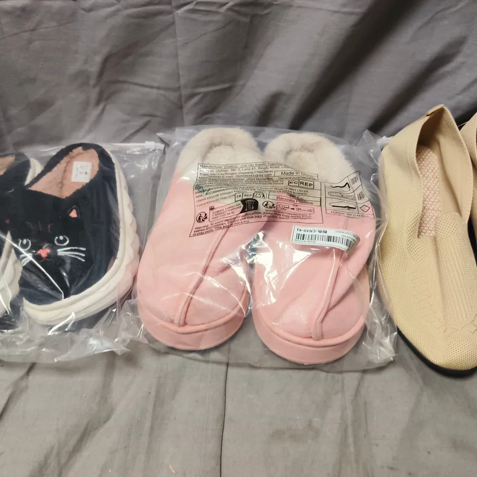 BOX OF APPROXIMATELY 20 ASSORTED PAIRS OF SHOES AND FOOTWEAR ITEMS IN VARIOUS COLOURS, STYLES, AND SIZES - COLLECTION ONLY