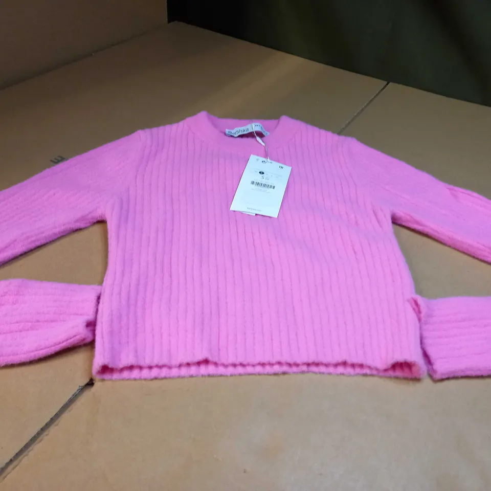BERSHKA HOTPINK SOFT KNIT JUMPER - SMALL