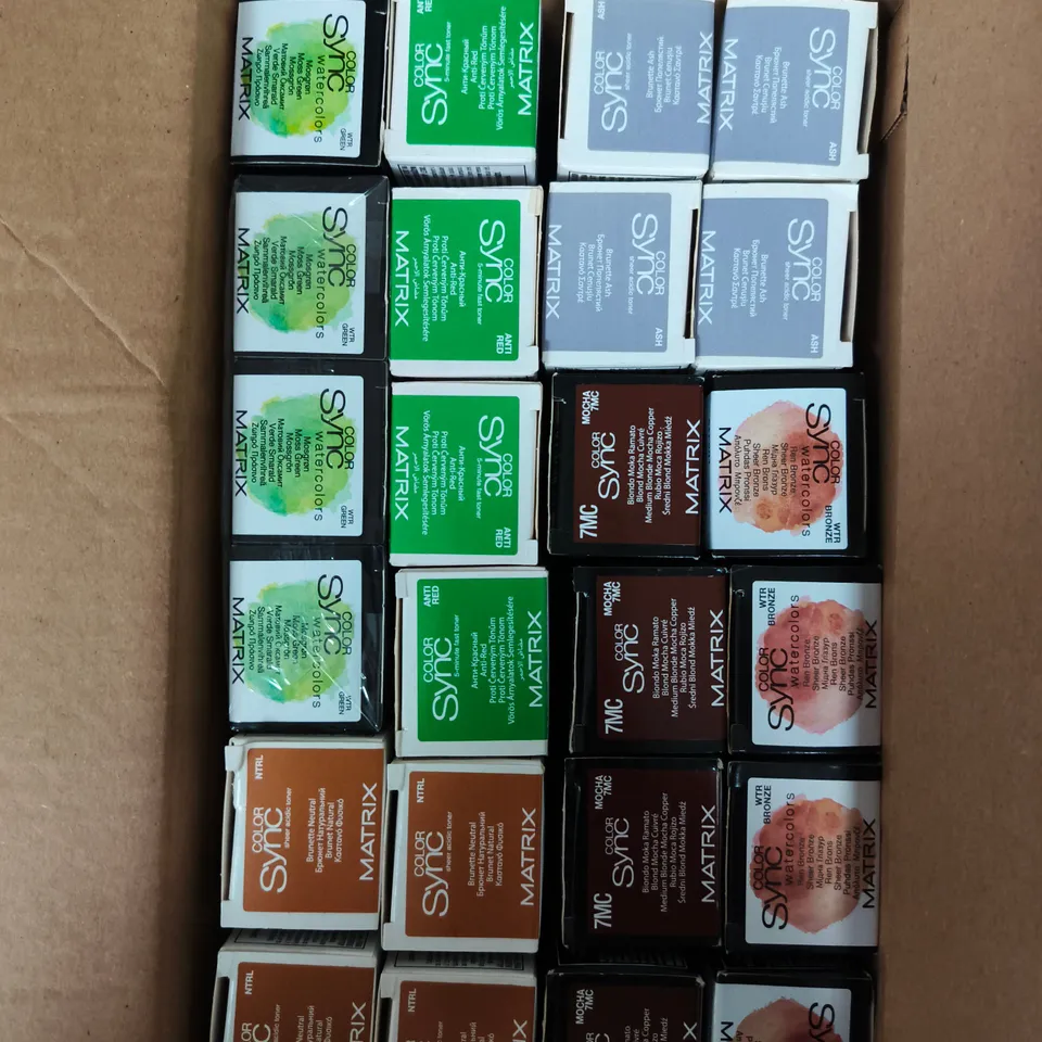 APPROXIMATELY 20 ASSORTED MATRIX SO COLOUR SYNC HAIR COLOURS 