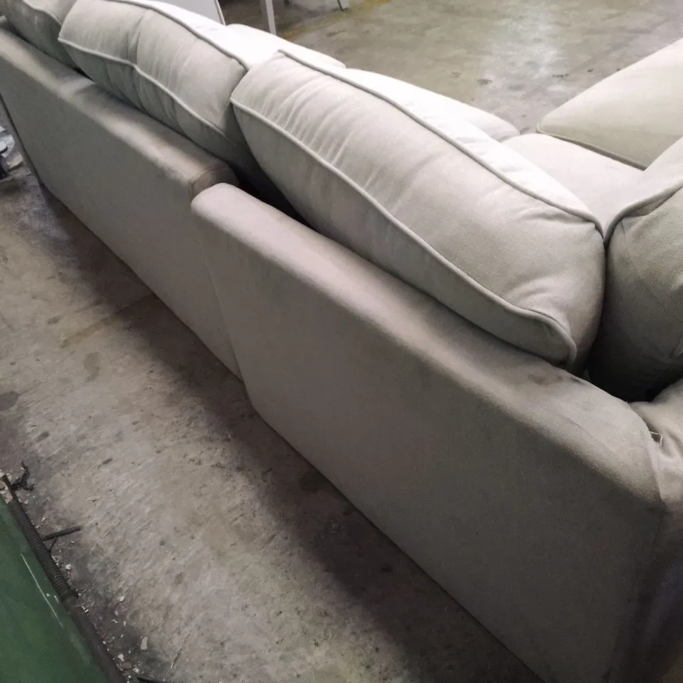 QUALITY DESIGNER HARLOW CORNER SOFA - DOVE GREY PLUSH FABRIC