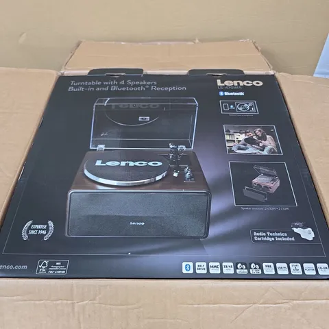 LENCO LS-470WA TURNTABLE WITH BLUETOOTH – 4 BUILT-IN SPEAKERS (BOXED)