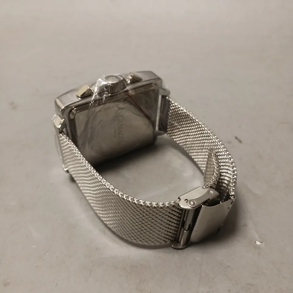 GAMAGES EXCLUSIVE BROWN DIAL STAINLESS STEEL CASE WATCH