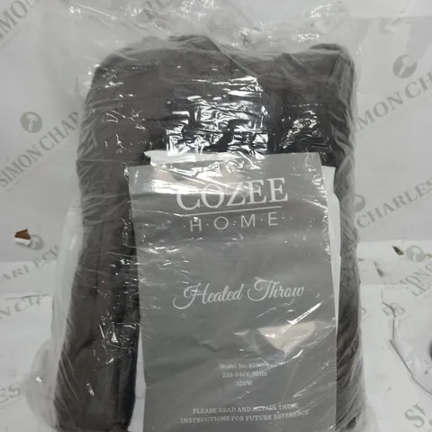 COZEE HOME VELVETSOFT HEATED THROW IN GREY