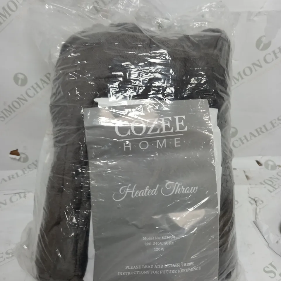 COZEE HOME VELVETSOFT HEATED THROW IN GREY