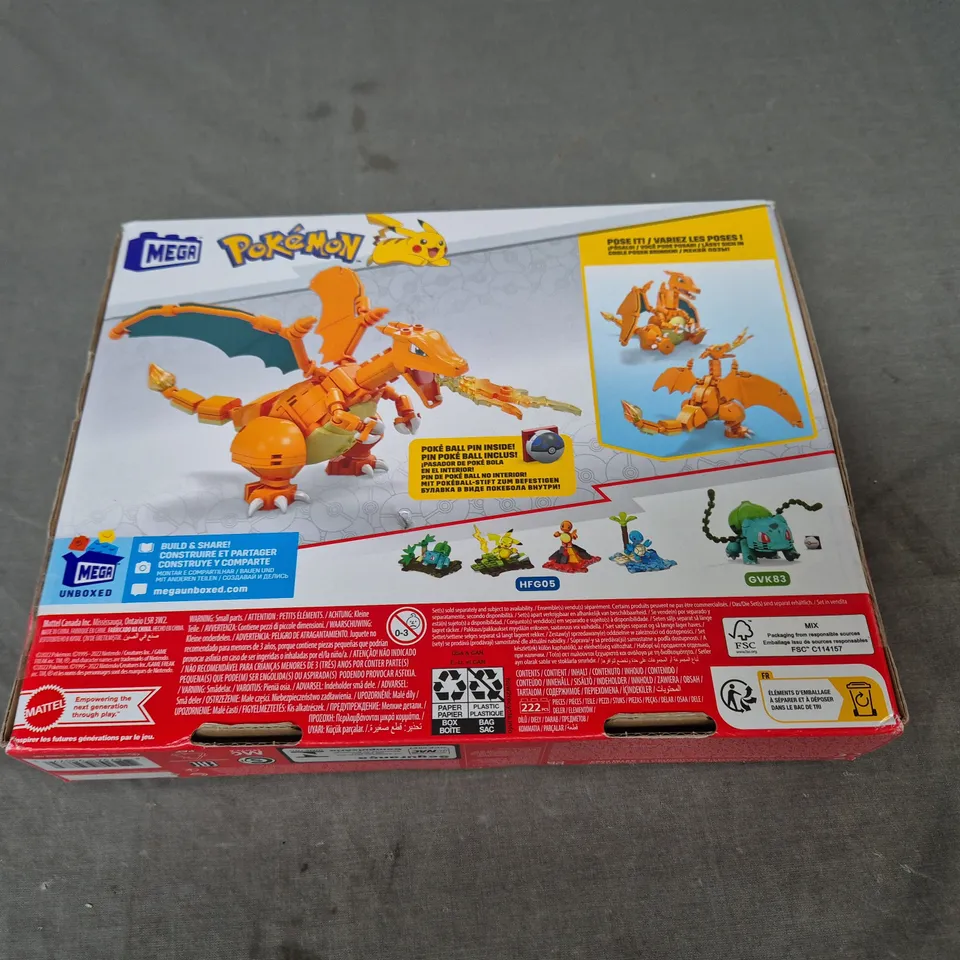 BOXED MEGA POKEMON CHARIZARD CONSTRUCTION SET