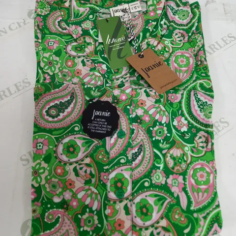 JOANIE VELMA PAISLEY SHIRT IN VIBRANT GREEN - UK 14