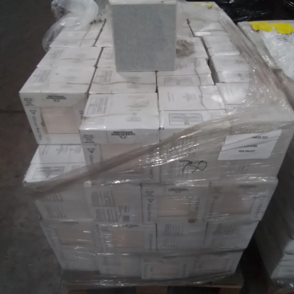 PALLET TO CONTAIN APPROX 96 X CARTONS OF JOHNSON PRISMATICS MICRO STORM GREY/BLUEBELL GLAZED WALL TILES - 25 TILES PER CARTON // TILE SIZE: 197 X 197 X 6.5mm