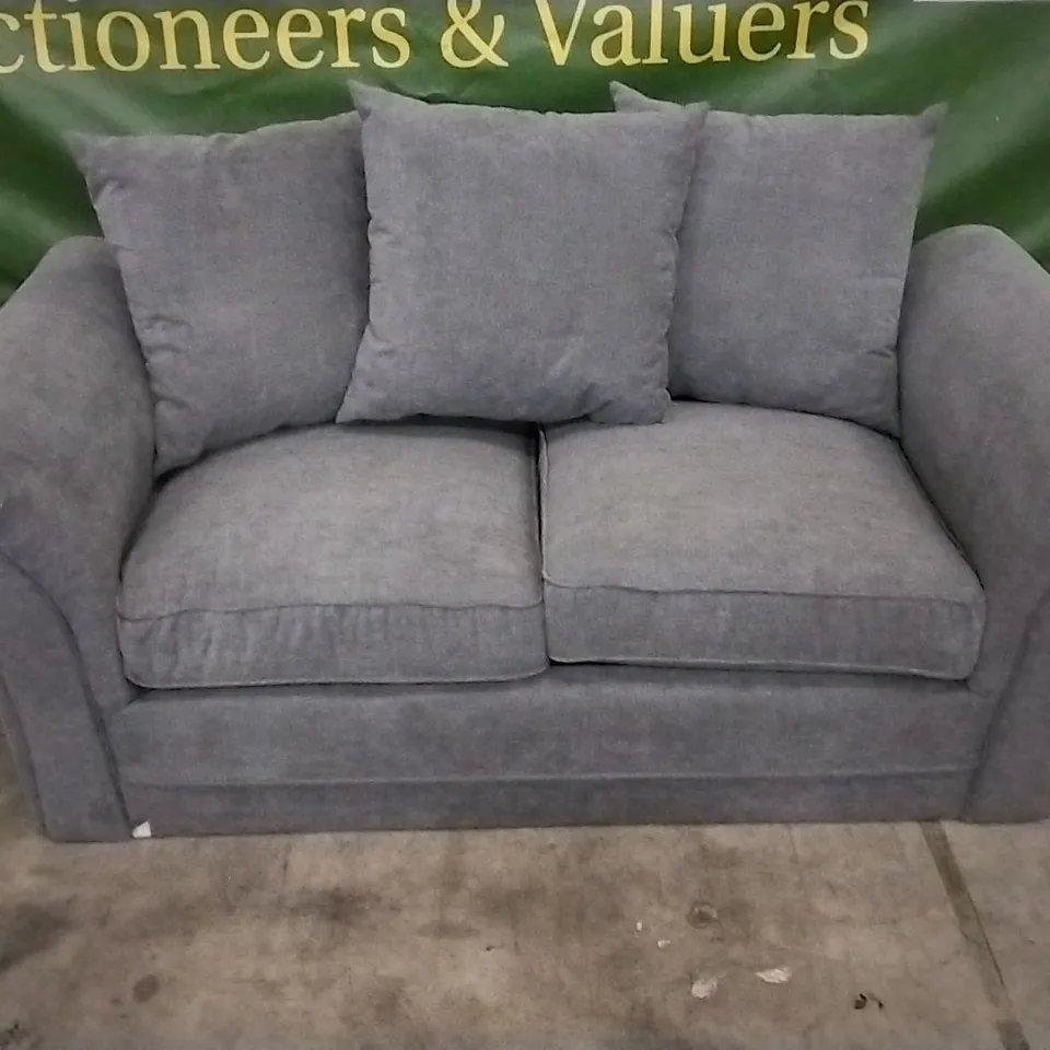 QUALITY DESIGNER GRAPHITE FABRIC 2 SEATER SOFA 