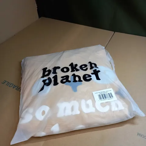 BROKEN PLANET 'SO MUCH CHAOS' MUSTARD YELLOW SMALL HOODIE