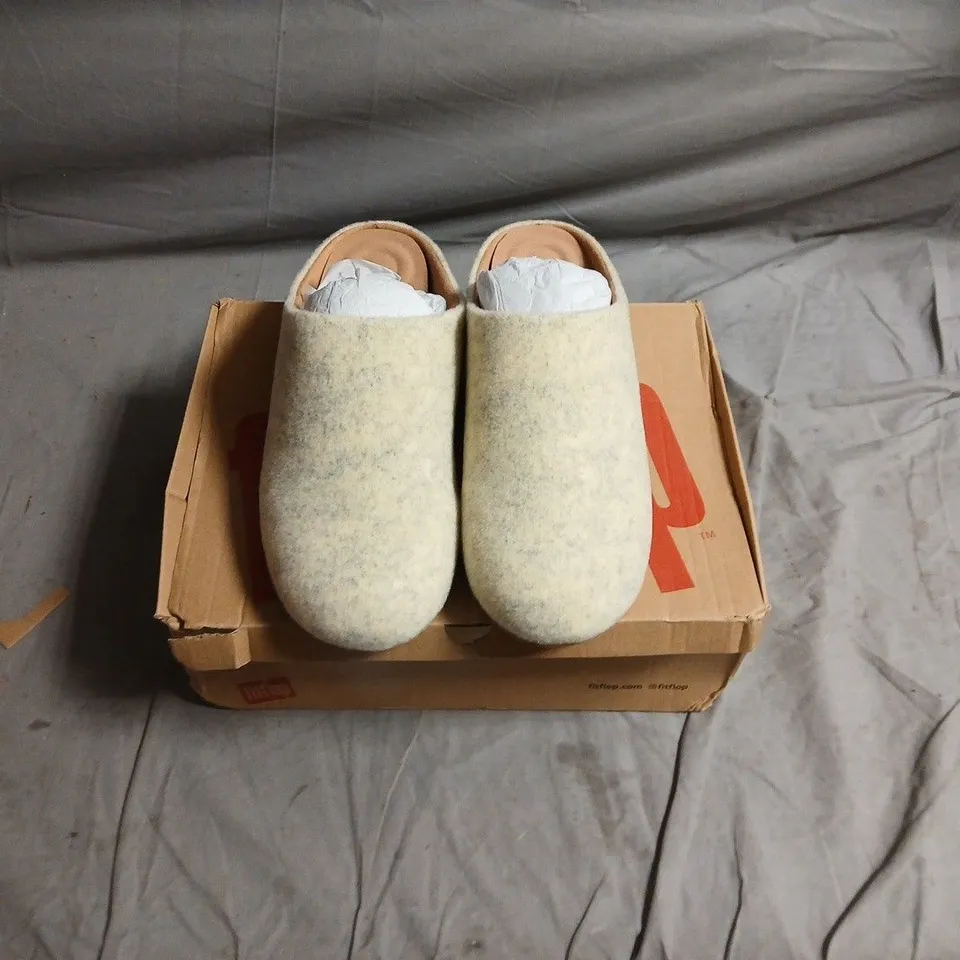 FitFlop Chrissie Felt Slippers – UK 8 – Cool Taupe