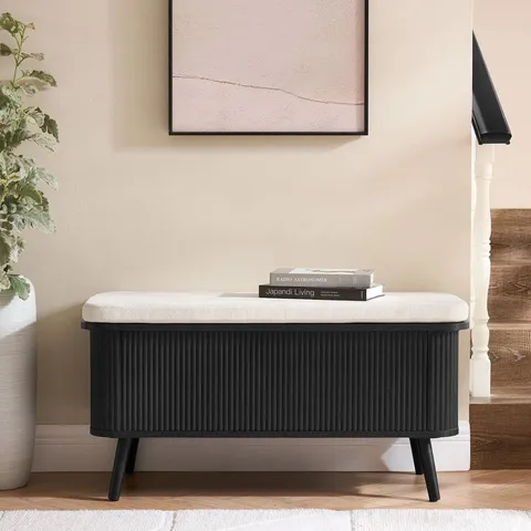 BOXED DUSK HATTIE STORAGE BENCH - BLACK (1 BOX)