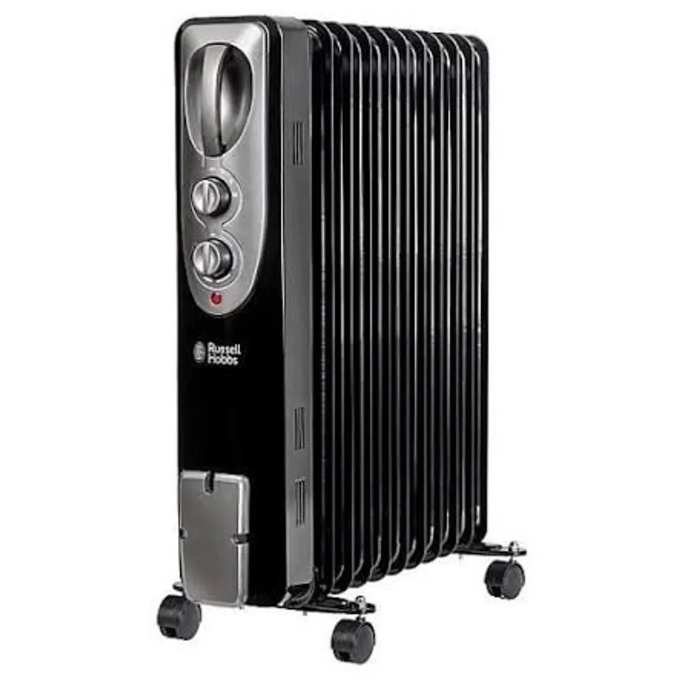 RUSSELL HOBBS RHOFR1106B 2.5KW 11-FIN OIL FILLED RADIATOR IN BLACK