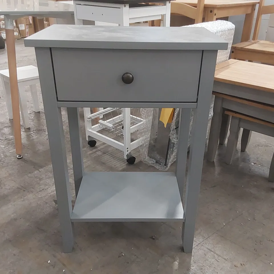 WOODEN 1 DRAWER CHEST - GREY