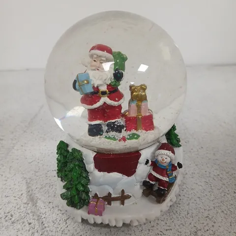 CELE BRIGHT SANTA & CHILD LED MUSICAL SNOW GLOBE