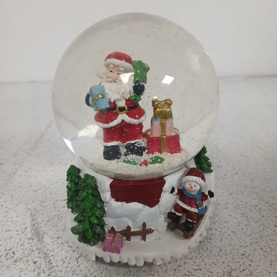 CELE BRIGHT SANTA & CHILD LED MUSICAL SNOW GLOBE