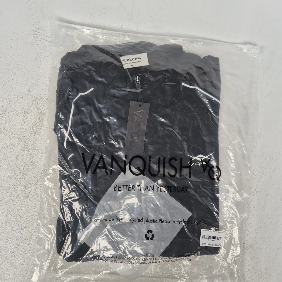 BAGGED VANQUISH NYLON BLACK TRACK JACKET SIZE XL