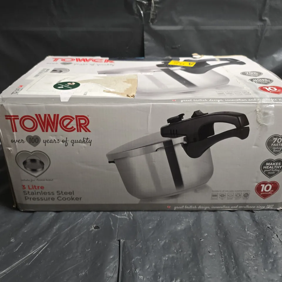 TOWER 3 LITRE STAINLESS STEEL PRESSURE COOKER