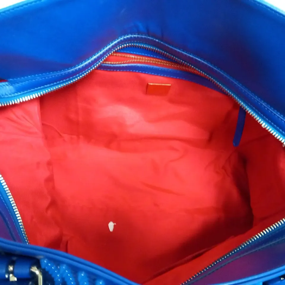 CHRISTIAN LOUBOUTIN SYD SHOPPING SPIKES TOTE BAG COBALT BLUE