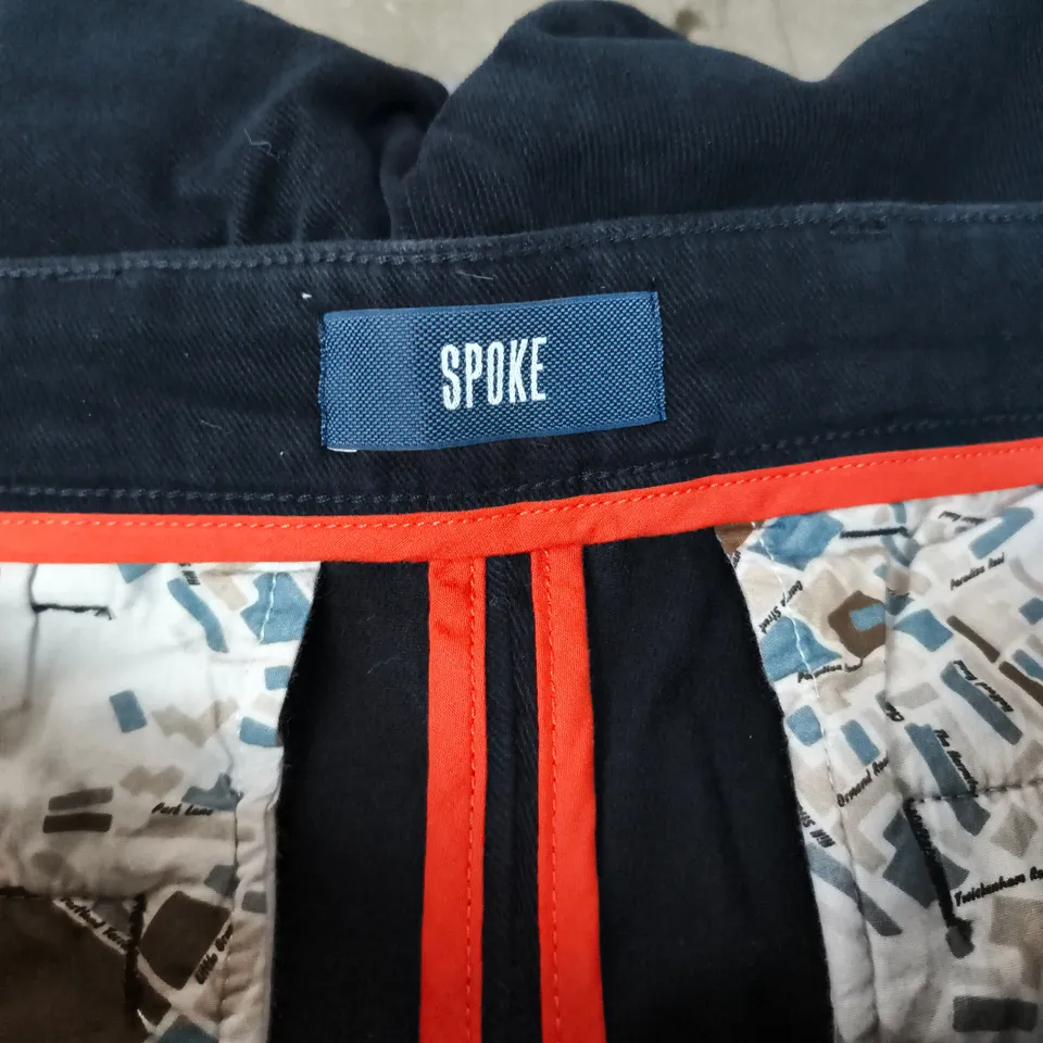 2 PAIRS OF UK 33 SPOKE NAVY TROUSERS - MEN'S, WITH ORANGE TRIM SIZE 33IN 