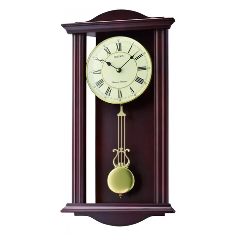 BOXED SEIKO CLOCKS WOODEN WESTMINSTER CHIME QUARTZ WALL CLOCK & PENDULUM