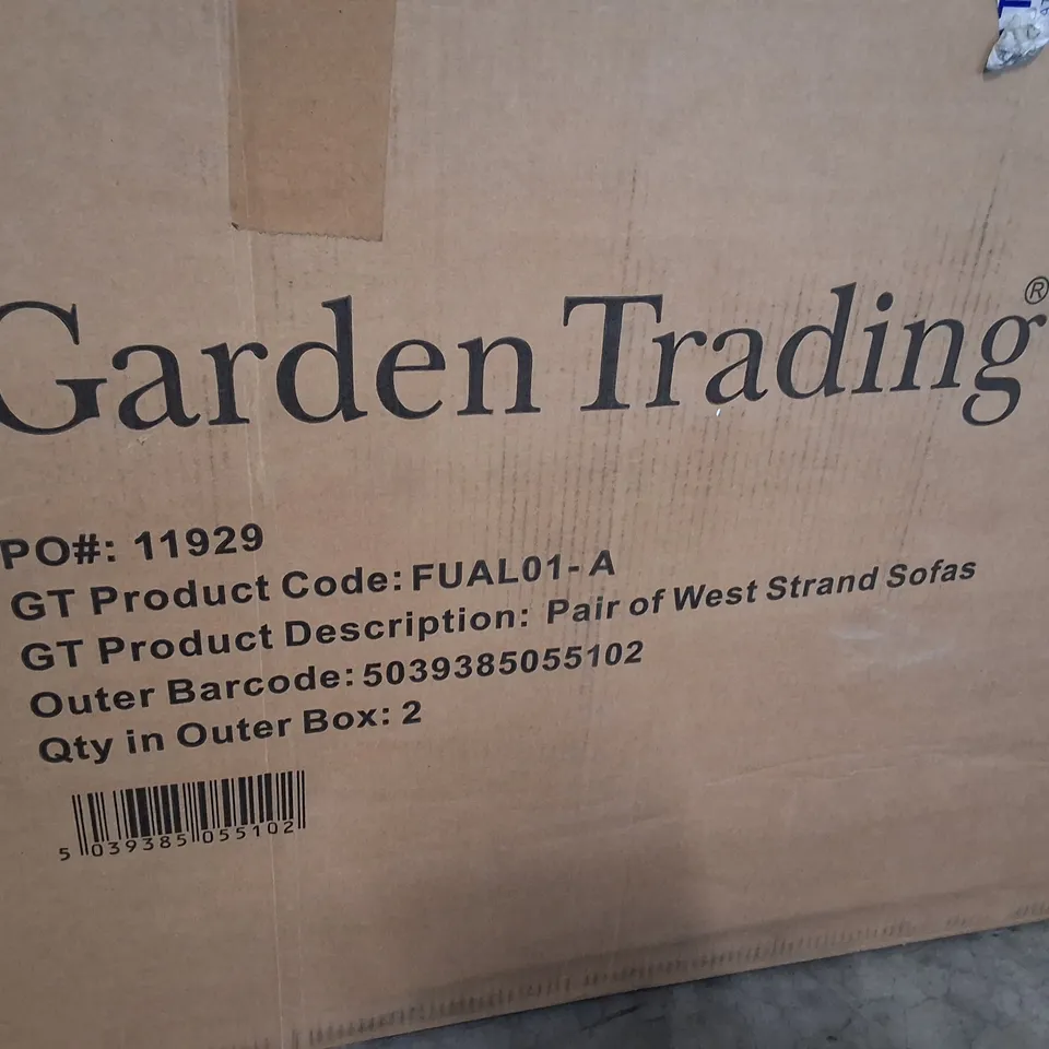 BOXED WEST STRAND SOFA PAIR PART IN GREY - BOX 2 OF 2 ONLY