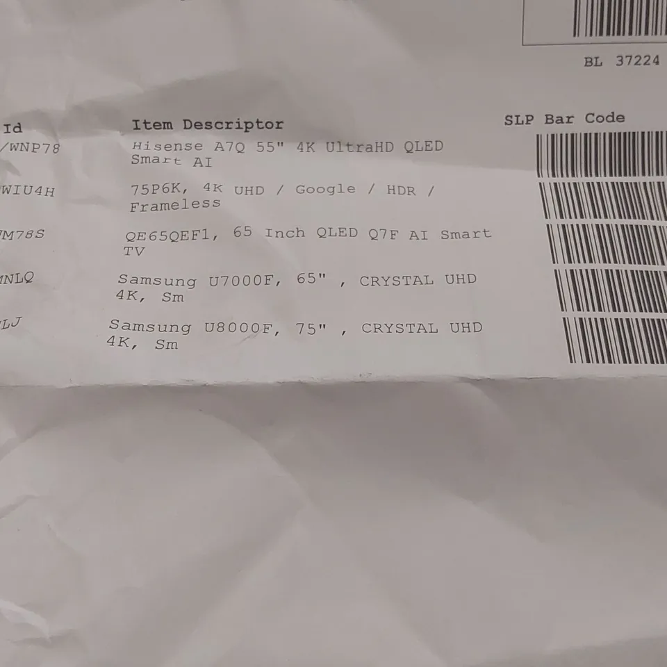 PALLET CONTAINING A LARGE QUANTITY OF ASSORTED DAMAGED TVs