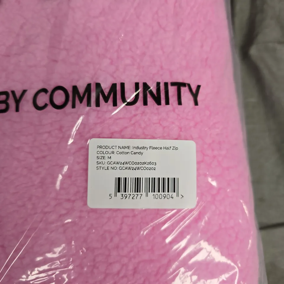 BAGGED GYM+COFFEE INDUSTRY FLEECE HALF ZIP – COTTON CANDY PINK, UK M