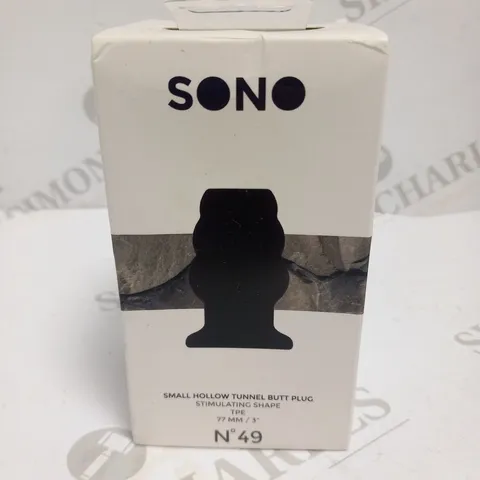 BOXED SONO SMALL HOLLOW TUNNEL BUTT PLUG STIMULATING SHAPE TPE 77MM NO 49