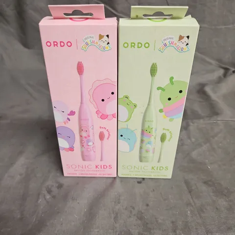 ORDO X2 SQUISHMALLOWS SONIC KIDS BATTERY TOOTHBRUSHED IN PINK/GREEN