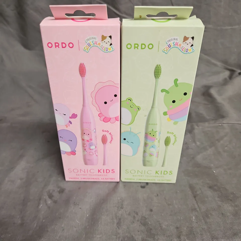 ORDO X2 SQUISHMALLOWS SONIC KIDS BATTERY TOOTHBRUSHED IN PINK/GREEN