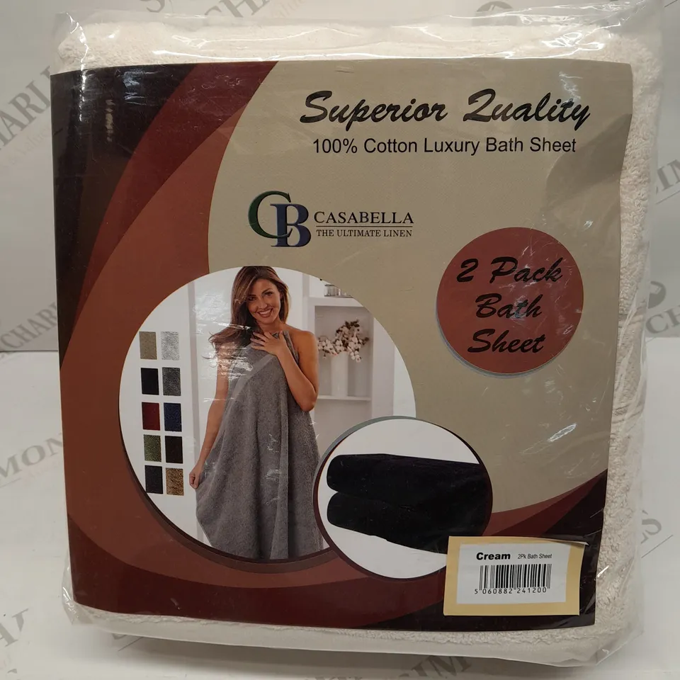 BRAND NEW CASABELLA SUPERIOR QUALITY 100% COTTON LUXURY BATH SHEET SET