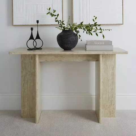 BOXED BLOC STONE EFFECT CONSOLE TABLE (1 BOX)